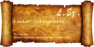 Lauter Szilveszter névjegykártya